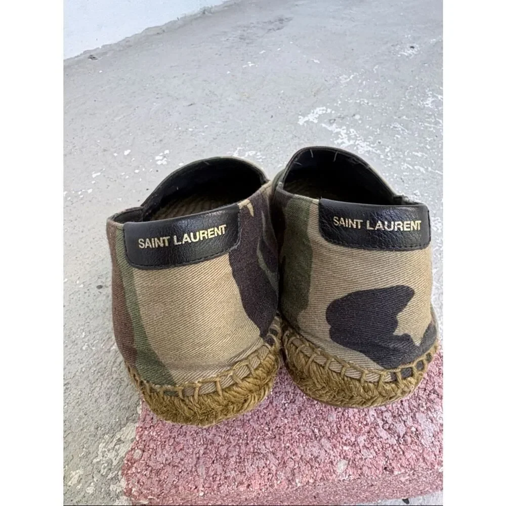 Saint Laurent camouflage canvas espadrilles